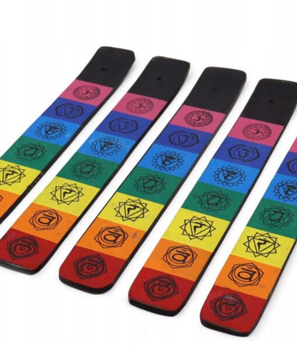 Porta Incenso / Brucia Incenso  in legno  *7 CHAKRA *