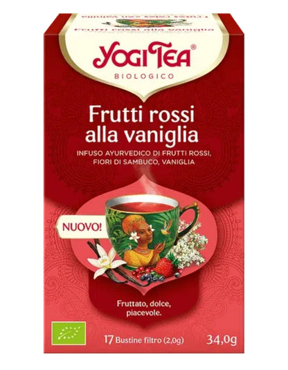 YOGI TEA - Frutti rossi
alla vaniglia - INFUSO AYURVEDICO DI FRUTTI ROSSI,
FIORI DI SAMBUCO, VANIGLIA
