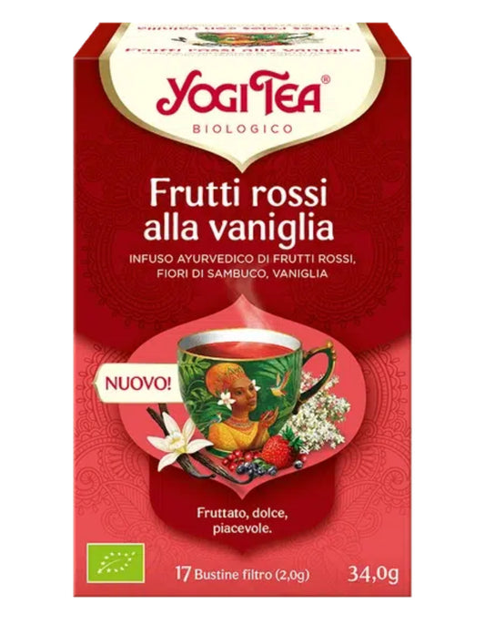 YOGI TEA - Frutti rossi
alla vaniglia - INFUSO AYURVEDICO DI FRUTTI ROSSI,
FIORI DI SAMBUCO, VANIGLIA