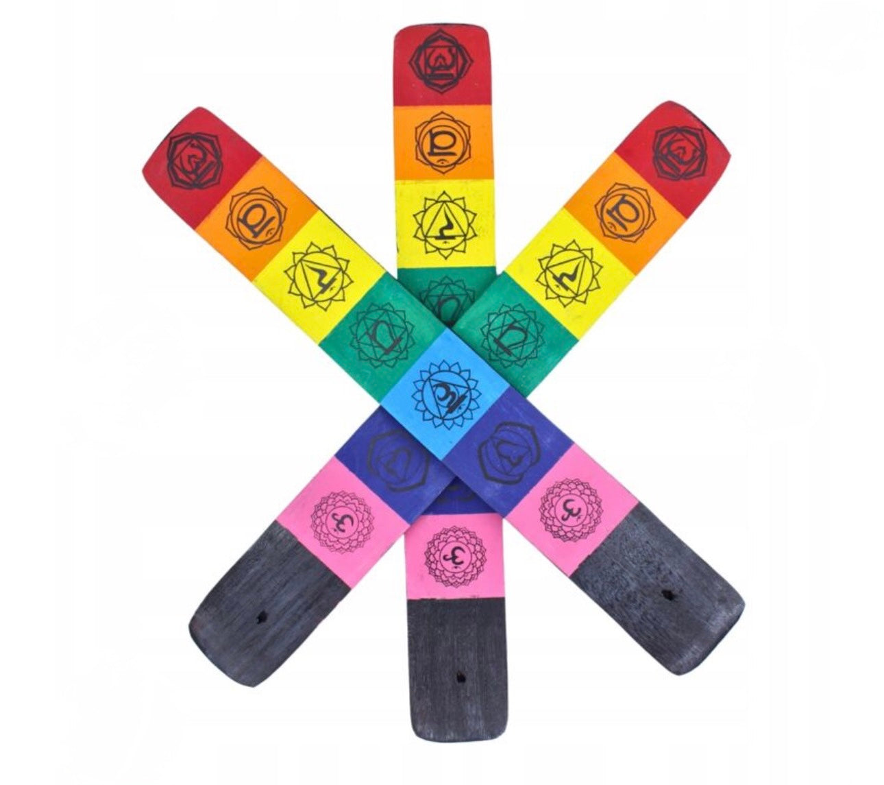 Porta Incenso / Brucia Incenso  in legno  *7 CHAKRA *