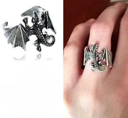 Anello Drago che si illumina fosforescente