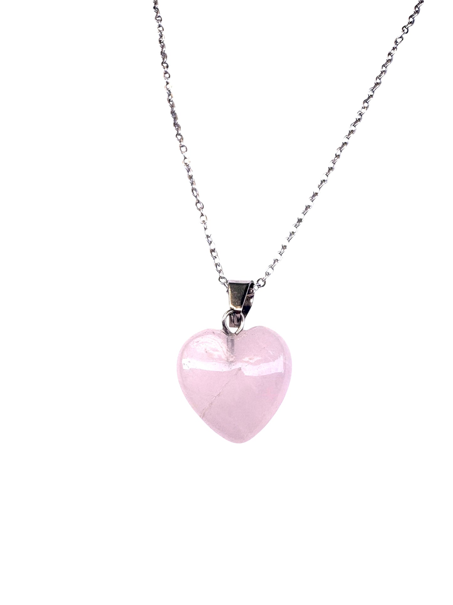 Collana Cuore in Quarzo Rosa - AMORE