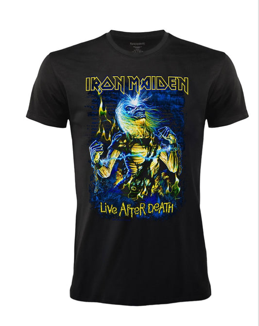 T-shirt IRON MAIDEN - giallo e azzurro