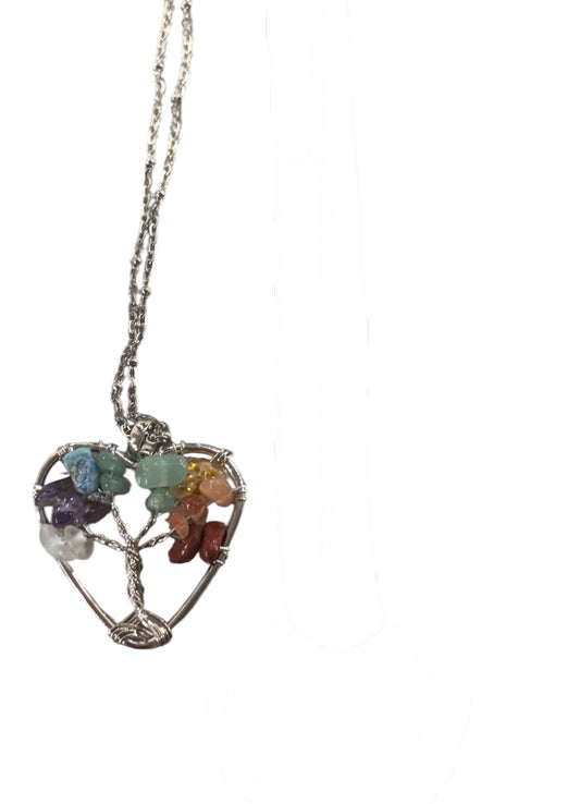 Collana Cuore Albero della Vita con i 7 Chakra