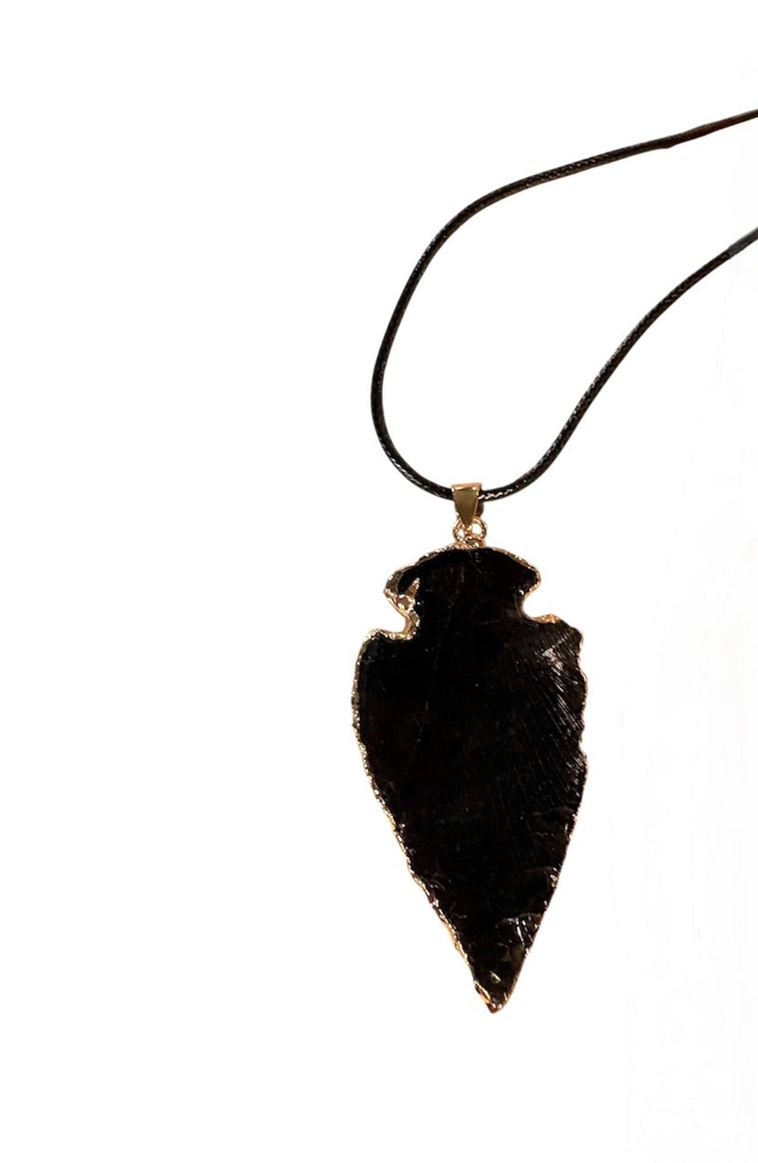Collana Ossidiana Nera - Punta di freccia