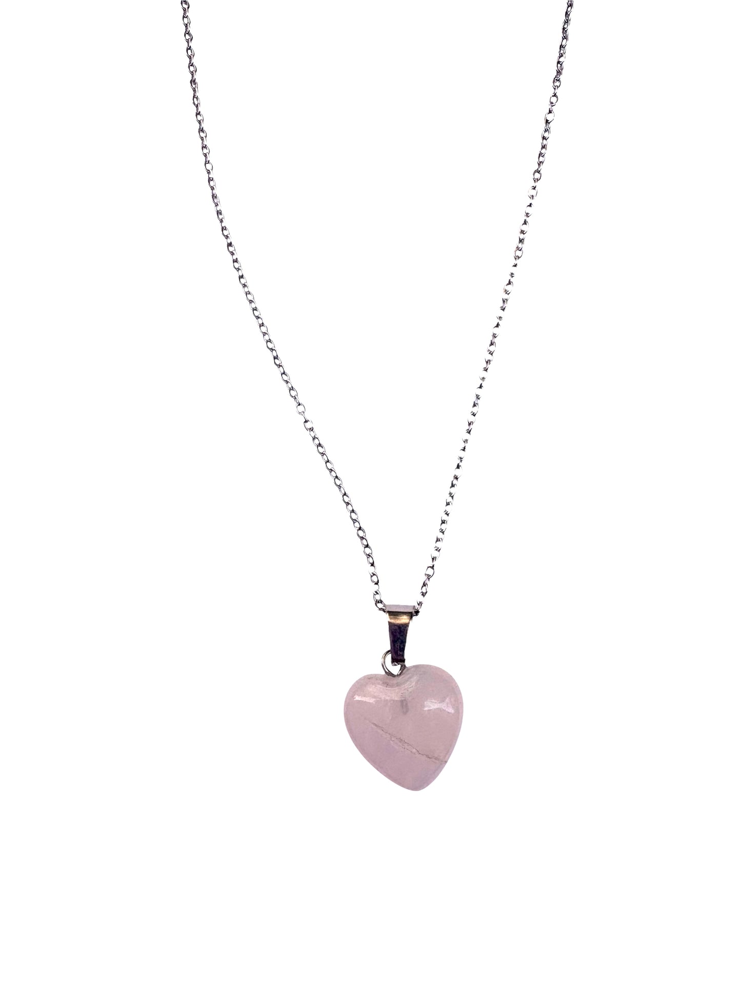 Collana Cuore in Quarzo Rosa - AMORE