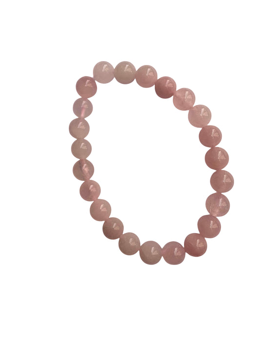 Bracciale Quarzo Rosa  - sfere 8 mm