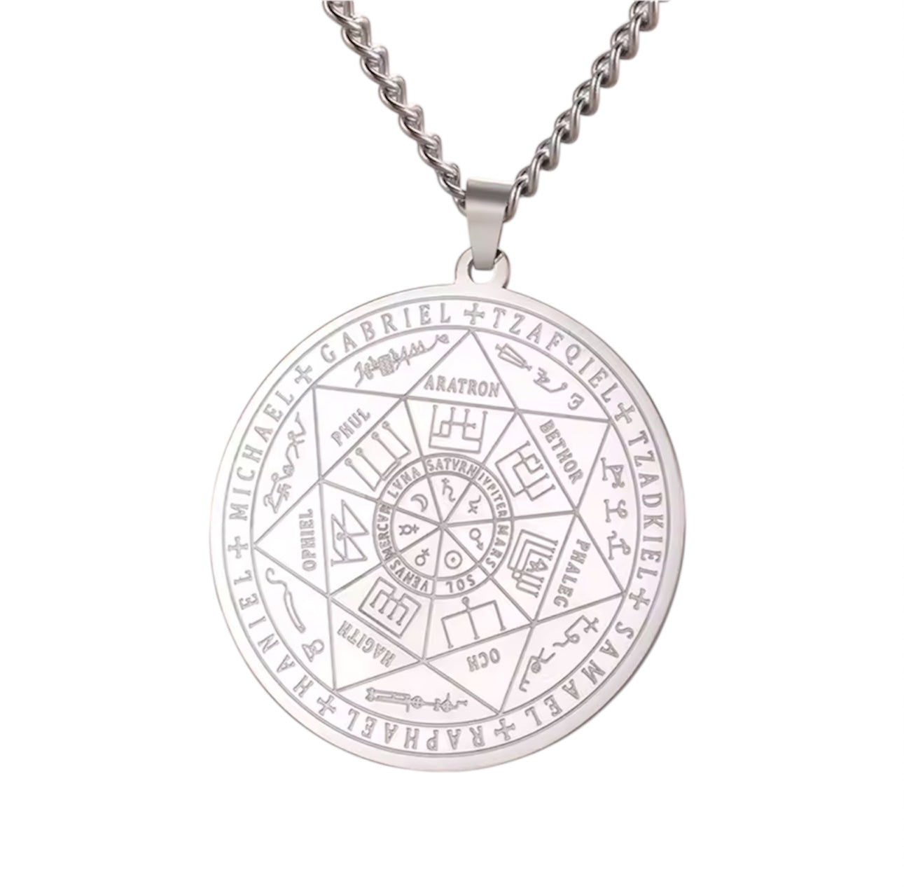 Collana Sigillo dei Sette Arcangeli “color argento” acciaio