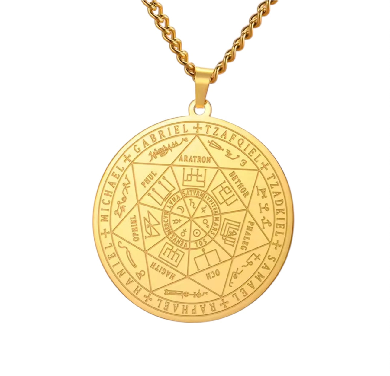 Collana Sigillo dei Sette Arcangeli “color oro” acciaio