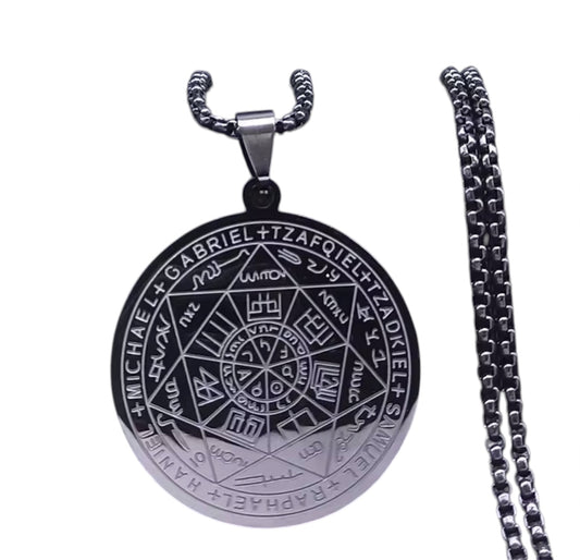 Collana Sigillo dei Sette Arcangeli “colore nero” acciaio