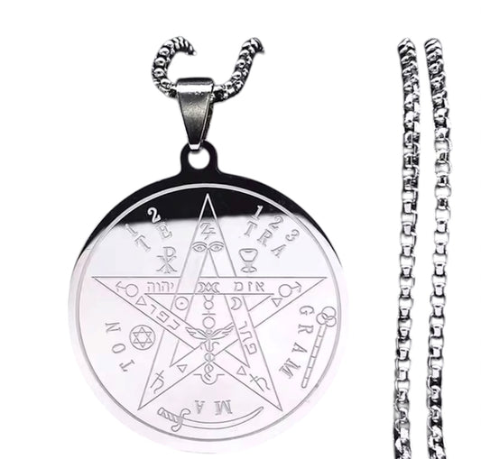 Collana Pentagramma di Agrippa -  in Acciaio (potente amuleto esoterico)