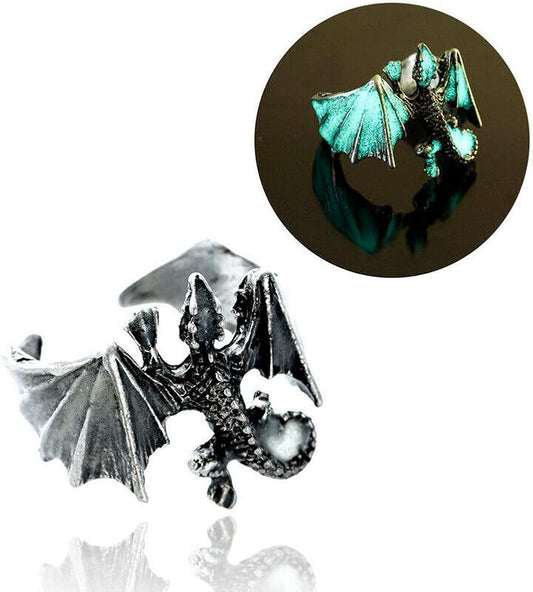 Anello Drago che si illumina fosforescente