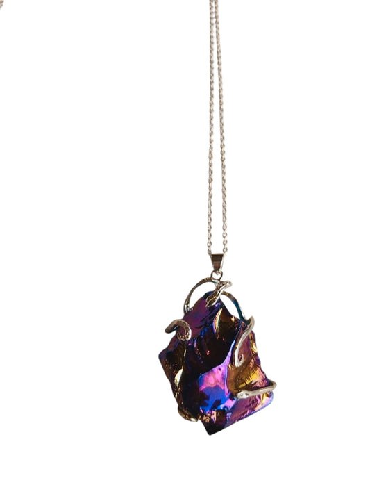 Collana Elfica: Aquaura grezza colorata
