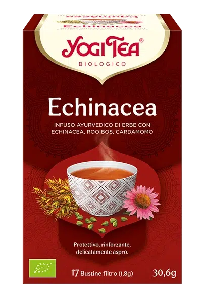 YOGI TEA Echinacea (INFUSO AYURVEDICO DI ERBE CON
ECHINACEA, ROOIBOS, CARDAMOMO)