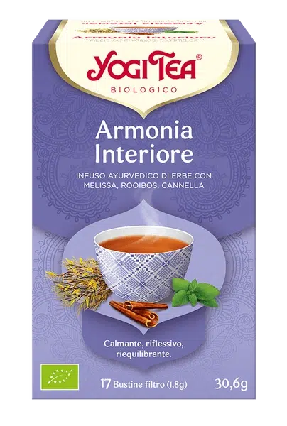 YOGI TEA Armonia
Interiore (INFUSO AYURVEDICO DI ERBE CON
MELISSA, ROCIBOS, CANNELLA)
