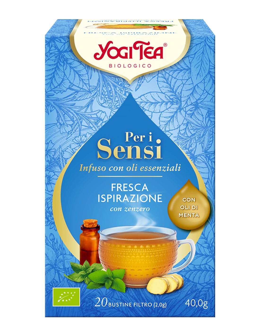 YOGI TEA FRESCA
ISPIRAZIONE
con zenzero - Per i,
Sensi Infuso con oli essenziali