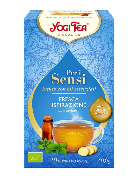 YOGI TEA FRESCA
ISPIRAZIONE
con zenzero - Per i,
Sensi Infuso con oli essenziali