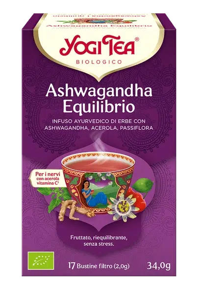 YOGI TEA Ashwagandha
Equilibrio (INFUSO AYURVEDICO DI ERBE CON
ASHWAGANDHA, ACEROLA, PASSIFLORA)