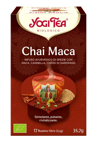 YOGI TEA Chai Maca (INFUSO AYURVEDICO DI SPEZIE CON
MACA, CANNELLA, CHIODI DI GAROFANO)