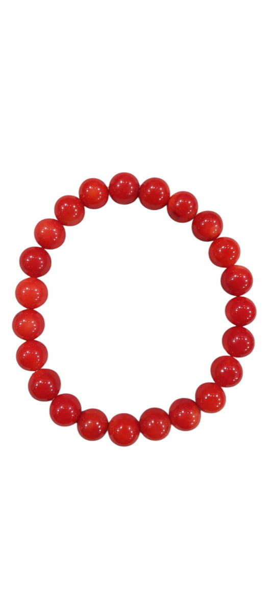 Bracciale Corallo Rosso - sfere 8 mm