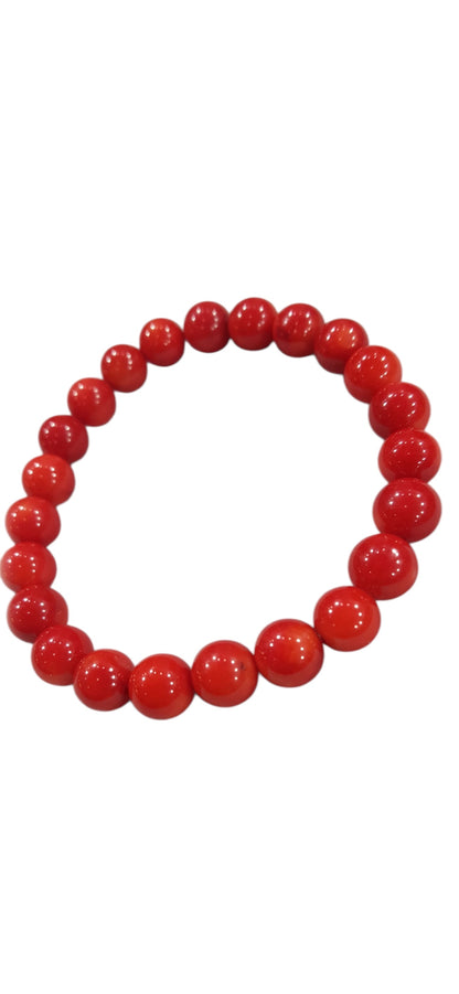 Bracciale Corallo Rosso - sfere 8 mm